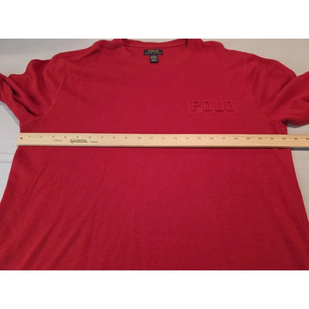 Polo Ralph Lauren Crewneck Logo Waffle-Knit Sleep Shirt, Red, Sz XL